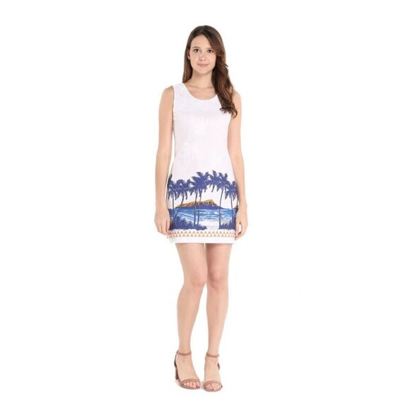 Hawaii Hangover Dress Diamond Head Beach Palm in Navy size S - Picture 1 of 8